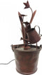 Waterornament Flower - Polystone - Roodbruin - 85cm - Incl. Pomp en LED