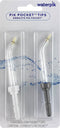 Waterpik PP-100 Pik-Pocket Tips - Opzetstukken Voor Waterflossers - 2 Stuks - Zilver