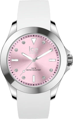 Ice Watch ICE steel - Classic - White pastel pink 020382 Horloge - Siliconen - Wit - Ø 40 mm
