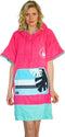 Wave Hawaii bamboo pink wave surf poncho - size S - roze - katoen - viscose