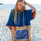 Wave Hawaii Poncho Flow Heren Blauw/beige Maat L
