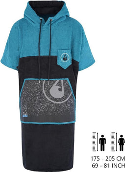 Wave Hawaii Poncho Heren Zwart/blauw Maat L