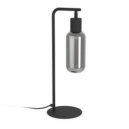 EGLO Majone - Tafellamp - E27 - 50,5 cm - Zwart/Grijs - Smoke Glas