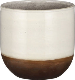 Mica Decorations Nora Bloempot - 23x23x21 cm - Terracotta - Wit