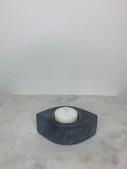 Waxinelichthouder Marmer Oog zwart