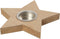 Waxinelichthouder Ster Mdf 15 Cm Bruin Per Stuk