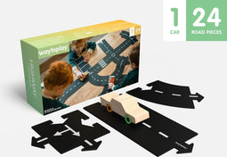 Waytoplay Highway - Car Edition - de flexibele autobaan (24 delen + auto) binnen en buiten spelen - onverwoestbaar