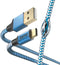 Hama Reflective - USB-A naar USB-C Kabel - Snellaadkabel 3A 150cm - Blauw