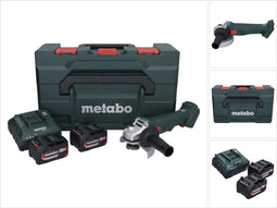 Metabo W 18 L 9-125 - Haakse accuslijper 125 mm 18 V 4.0 Ah - Robuust model met veiligheidsuitschakeling (2 stuks)