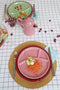 CABANAZ - bord, keramiek, FONDUE PLATE, roze