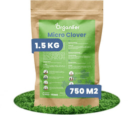 Microklaver Gazon - (1500g, 750m2) - Clover - Klaver - Klaver Zaad Voor Gazon - Zuiver Klaverzaad - Witte Klaver - Klaver Zaad - Microklaver Graszaad - Organifer