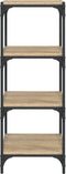 vidaXL - Boekenkast - 40x33x100 - cm - bewerkt - hout - en - staal - sonoma - eiken