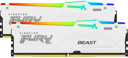 Kingston FURY Beast - DDR5 RAM - 32GB 5600MT/s CL36 RGB - Wit (2 stuks)