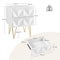 EUGAD nachtkastje met 2 lades - 3D front - wit en goud - MDF en metalen poten - 40 x 53 x 40 cm