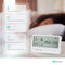 Qumax Digitale Hygrometer - Thermometer - Klok Wekker Kalender - Wit