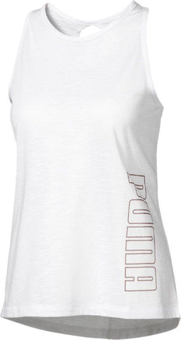 PUMA Twist It Logo Tank - Dames Sporttop - Licht vlekje - Puma White - Maat S