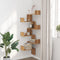 vidaXL - Hoekwandschap - 45x45x147 - cm - bewerkt - hout - artisanaal - eikenkleurig