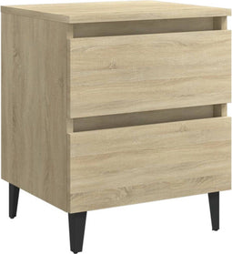 vidaXL - Nachtkastje - 40x35x50 - cm - bewerkt - hout - sonoma - eikenkleurig