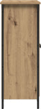 vidaXL - Zijtafel - Artisan - Eiken - 70x30x80 - cm - Gebonden - Hout - en - Staal