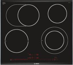 BOSCH Serie 8 PKN675DP1D - Kookplaat - Inbouw - Glaskeramiek - 606 mm - Zwart/Roestvrijstaal
