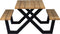 WOOOD Tablo Picknicktafel Met X-poot Buiten - Naturel - 75x206x145