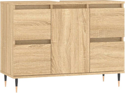 vidaXL - Badkamerkast - 80x33x60 - cm - bewerkt - hout - sonoma - eikenkleurig