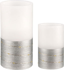 Pauleen 48120 Fairy Lights Candle wask 2 stuks Set Timer batterij wit/zilver was