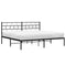 vidaXL - Bedframe - met - hoofdbord - metaal - zwart - 193x203 - cm