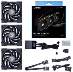 Lian Li UNI FAN TL - Case fan 120mm RGB - 3-pack (met controller) - Zwart