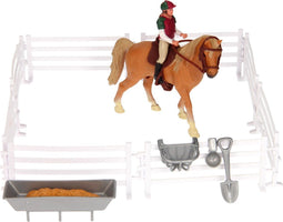 Kids Globe Speelset Paard, Ruiter met Accessoires, 1:24