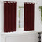 vidaXL - Zwarte - Outdoorgordijnen - met - Oogjes - 2 - stuks - Bordeauxrood - Velours