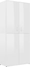 vidaXL - Schoenenkast - 80x39x178 - cm - bewerkt - hout - hoogglans - wit