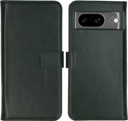 Selencia Google Pixel 8 - Echt Lederen Bookcase - 3 Pashouders - Groen