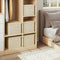 Woltu Opbergdoos met Deksel Set van 5 - Opvouwbare Stofbox met Handvatten - Crème - 48 x 30 x 36 cm