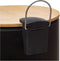 5Five prullenbak/pedaalemmer Bamboe - zwart - metaal - 30 liter - 38 x 29 x 60 cm - keuken
