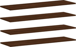 vidaXL - Wandschappen - 4 - st - 100x30x1,5 - cm - bewerkt - hout - bruin - eikenkleur