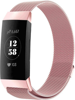 iMoshion Bandje Geschikt voor Fitbit Charge 3 / 4 - iMoshion Milanees magnetische band - Roze