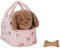 Little Dutch - Knuffelhond Jackie - Set met tasje botje sjaaltje - Roze bloemenprint
