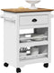 vidaXL - Keukentrolley - BODO - 67,5x45x80 - cm - wit - en - bruin