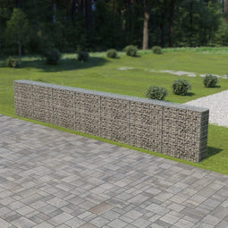 vidaXL - Schanskorfmuur - met - deksels - 600x30x100 - cm - gegalvaniseerd - staal