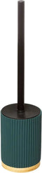 WC-/toiletborstel met houder rond petrol blauw polyresin/steen 40 cm