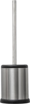 WC-/toiletborstel met houder rond RVS met klep deksel 39 cm