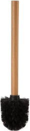WC-/toiletborstel met houder vierkant wit kunststof/bamboe 38 cm