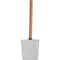 WC-/toiletborstel met houder vierkant wit kunststof/bamboe 38 cm