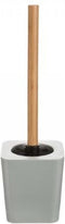 WC-/toiletborstel met houder vierkant wit kunststof/bamboe 38 cm