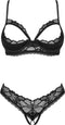 Obsessive - Serafia Tweedelige Open Set - Zwart