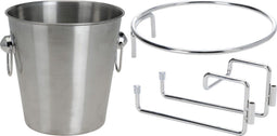 RVS champagnekoeler/ijsemmer met houder voor aanrecht of tafel - 3 liter - 22 x 22 cm