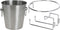 RVS champagnekoeler/ijsemmer met houder voor aanrecht of tafel - 3 liter - 22 x 22 cm