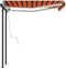 vidaXL - Luifel - automatisch - met - LED - en - windsensor - 3,5x2,5 - m - oranje - bruin