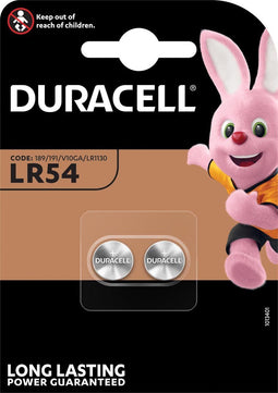 Duracell LR54 - Knoopcel batterij - Alkaline 1.5 V Ø 12 x 3 mm (20 stuks)